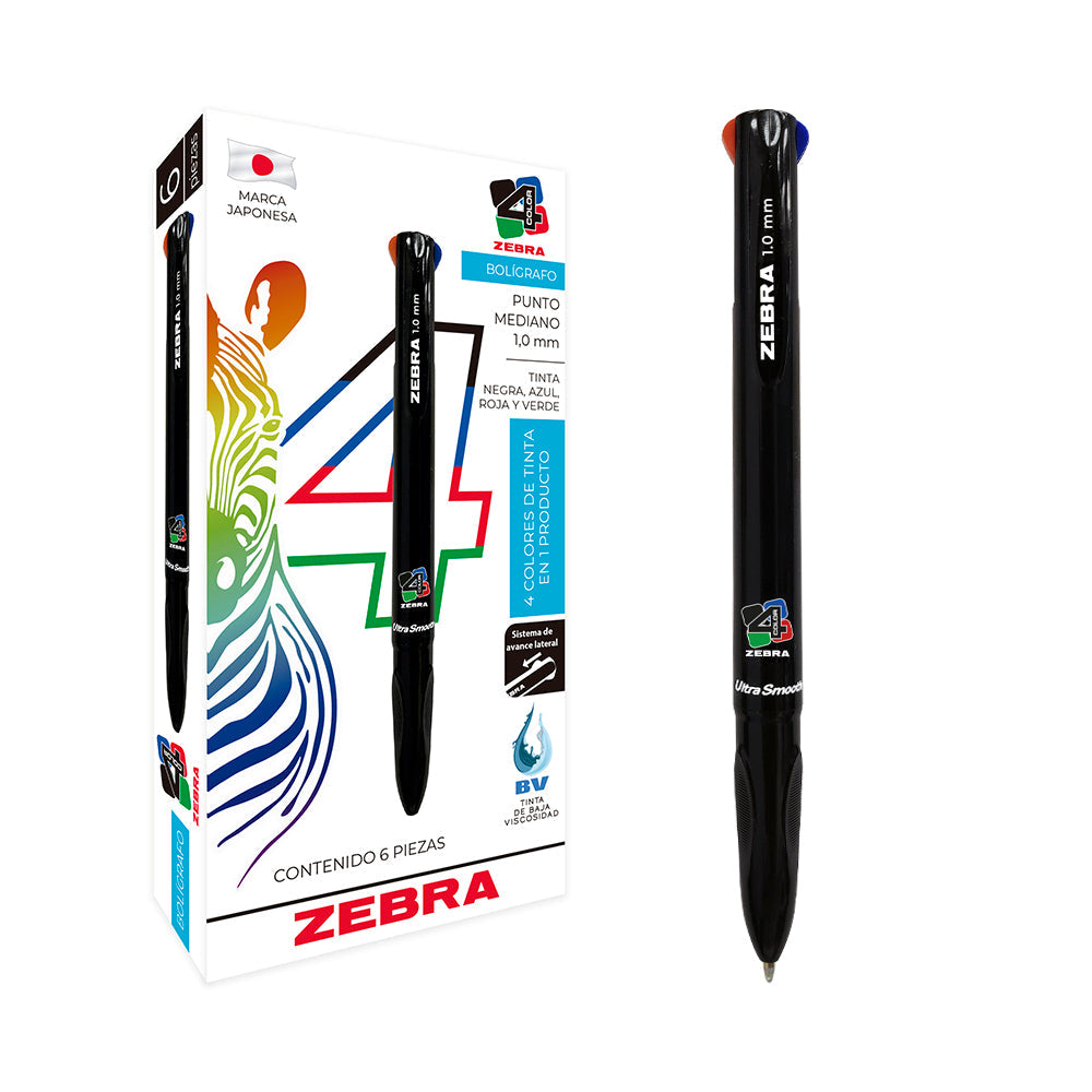 Bolígrafo Multifuncional 4 Color Zebra