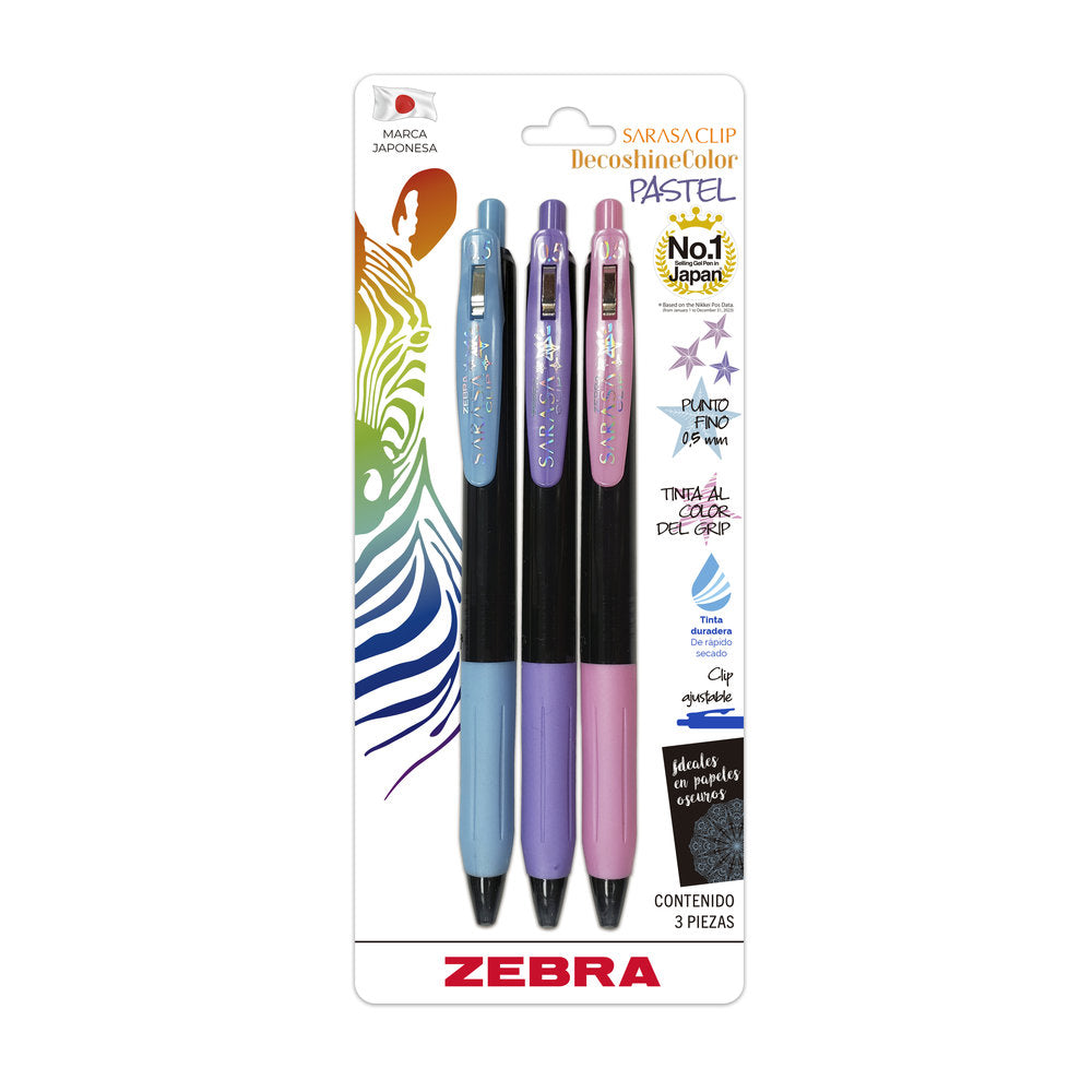 Rollerbal Tinta Gel - Sarasa Clip Decoshine- Zebra